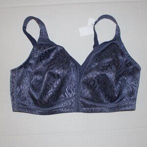 Zero Bound Bra Back Hook Closure Soft Cup Wire Free NWT 46 H Blue